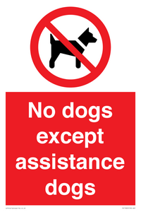 No dogs except assistance dogs